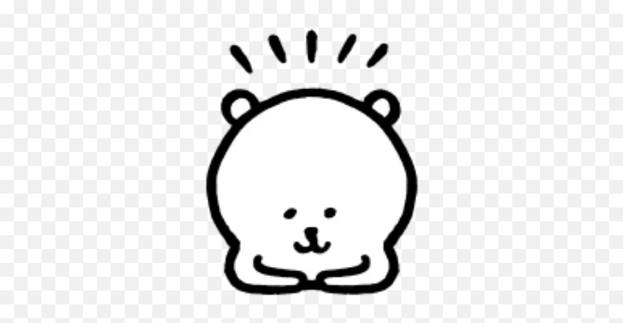 W Bear Emoji 2 Whatsapp Stickers - Clip Art,Bear Black And White Emoji
