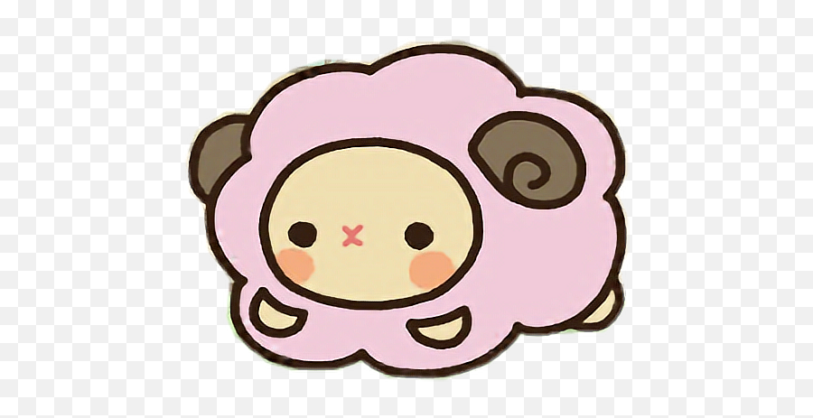 Sheep Lamb Cute Kawaii Pink Horns Adorable Clawbertfree - Kawaii Sheep Png Emoji,Lamb Emoji