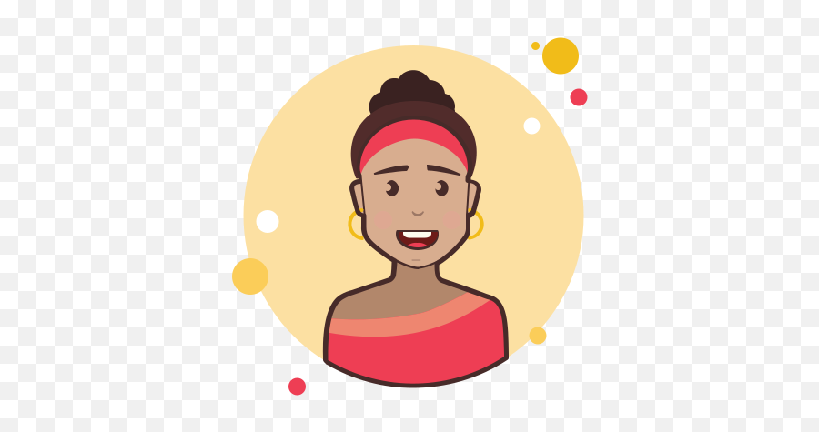Brown Curly Hair Lady With Golden Earrings Icon - Circle Girl Icon Png Emoji,Curly Hair Emoji