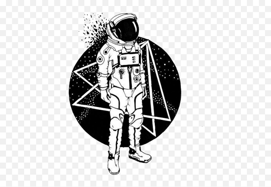 Astronaut Space Universe Sticker By Abweisende - Astronaut Png Black And White Emoji,Astronaut Emoji