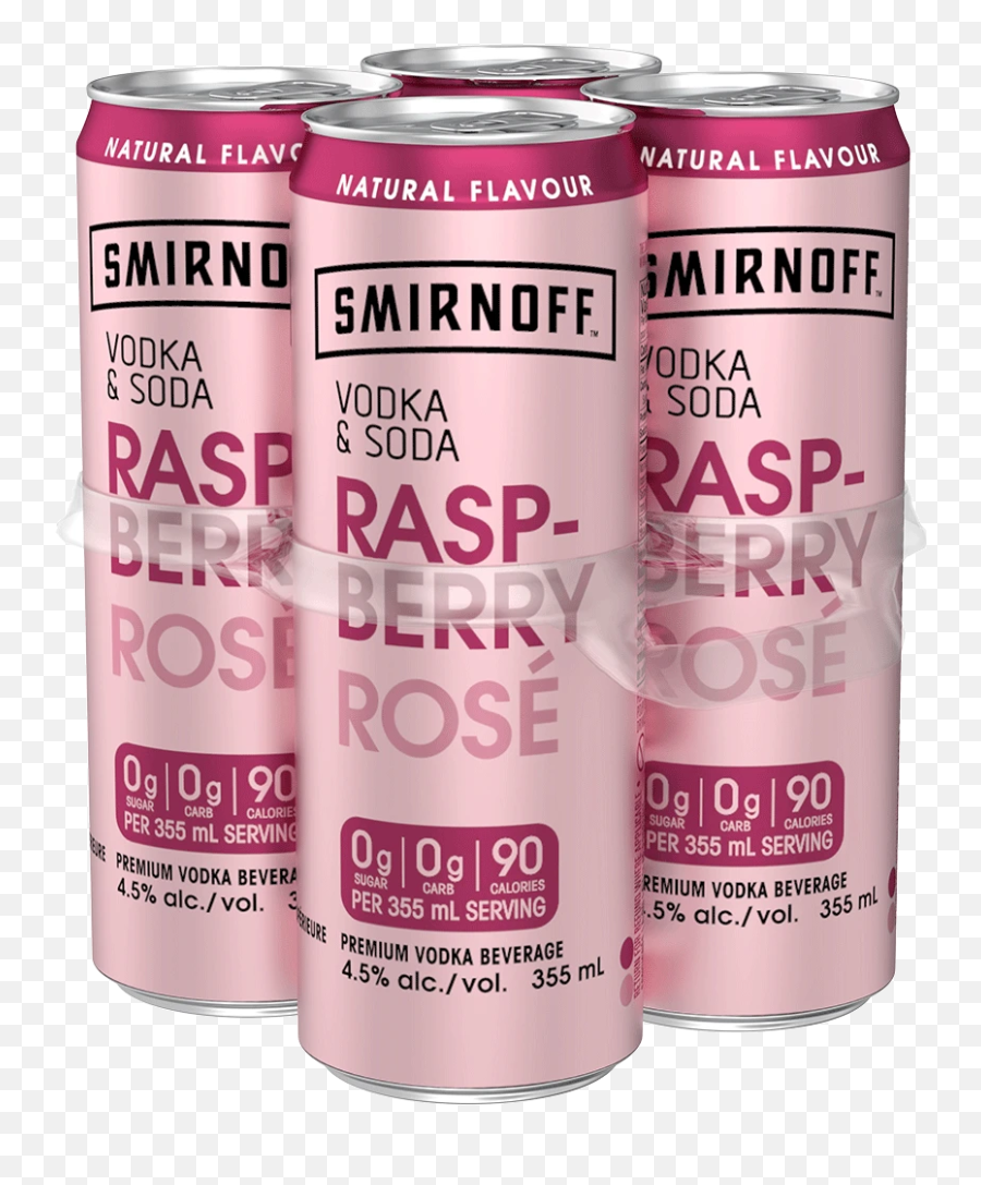 Smirnoff Vodka U0026 Soda Raspberry Rose 4 Cans - Smirnoff Vodka Soda Rose Emoji,Soda Can Emoji