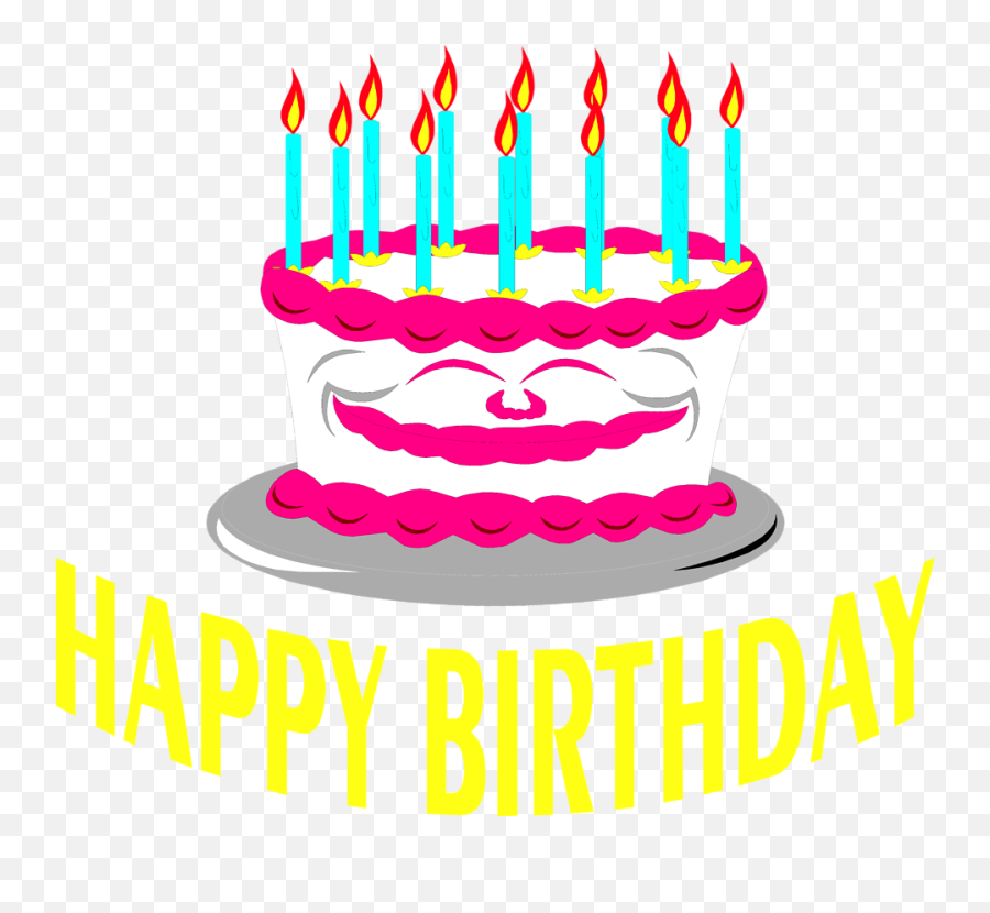 Animated Happy Birthday Cake Clip Art - Birthday Cake Png Text Emoji,Emoji Birthday Candles