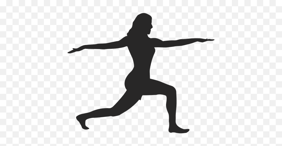 Female Doing Yoga 1 - Warrior Yoga Pose Silhouette Emoji,Yoga Emoticon