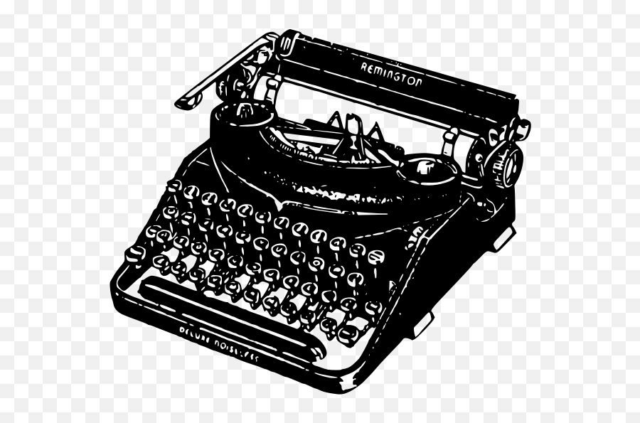 Vintage Typewriter In Black And White - Typewriter Transparent Background Emoji,Black And White Emoji Keyboard