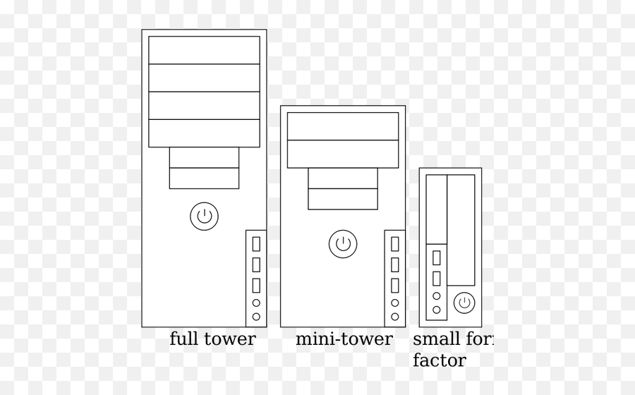 Three Types Of Computer Cases Vector - Types Of Computer Drawing Emoji,Twin Towers Emoji