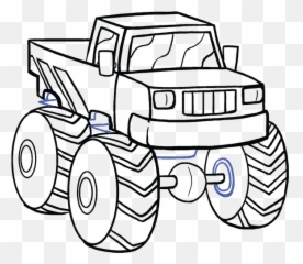 Step By Step Drawing - Monster Truck Easy Drawing Emoji,Monster Truck Emoji