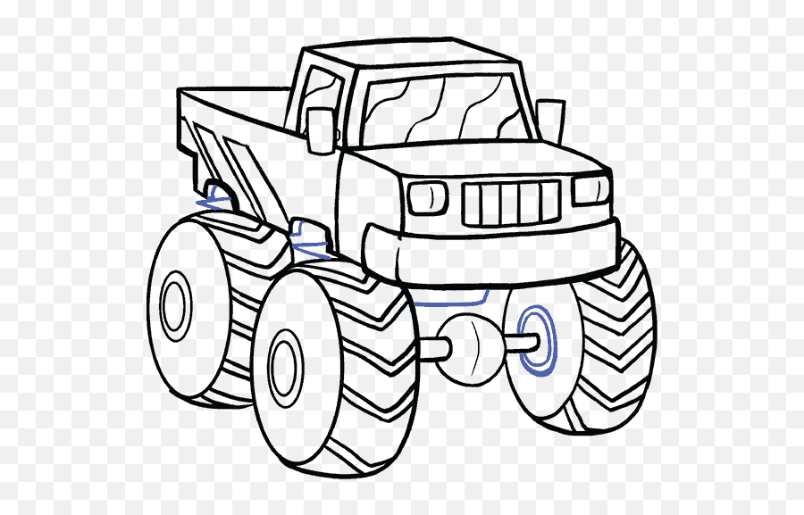 Step By Step Drawing - Monster Truck Easy Drawing Emoji,Monster Truck Emoji