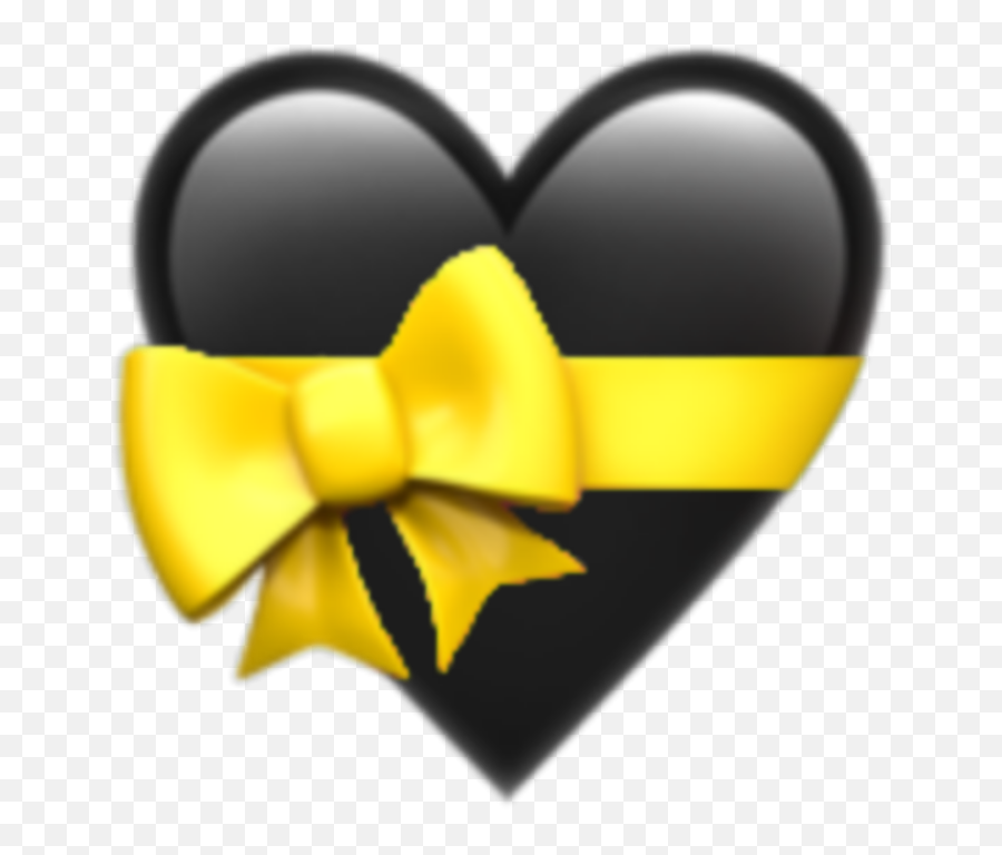 Emoji Heart Black Ribbon Aesthetic Mine - Iphone Emoji Heart,Heart Ribbon Emoji