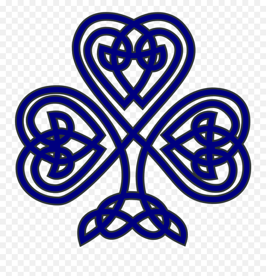 Celtic Shamrock Blue Irish Navy - St Day Celtic Knot Emoji,Three Leaf Clover Emoji