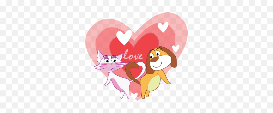 Dog Love Cat Stickers By Tien Ti Tung - Cartoon Emoji,Lover Emoji