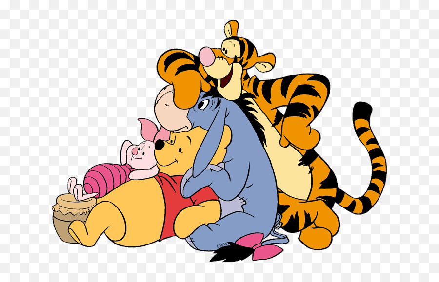 Hugging Clipart Pooh Hugging Pooh - Winnie The Pooh Tiger And Piglet Emoji,Eeyore Emoticons