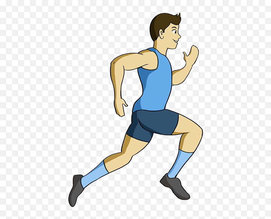How To Draw A Person Running - Really Easy Drawing Tutorial Draw A Person Running Step Emoji,Running Emoji Transparent