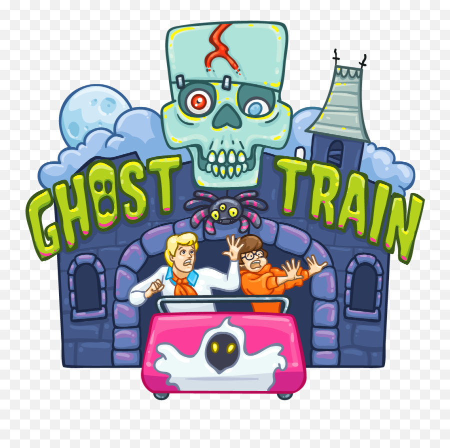Download Free Clipground - Ghost Train Ride Clipart Png Ghost Train Ride Cartoon Emoji,Train Emoji Transparent