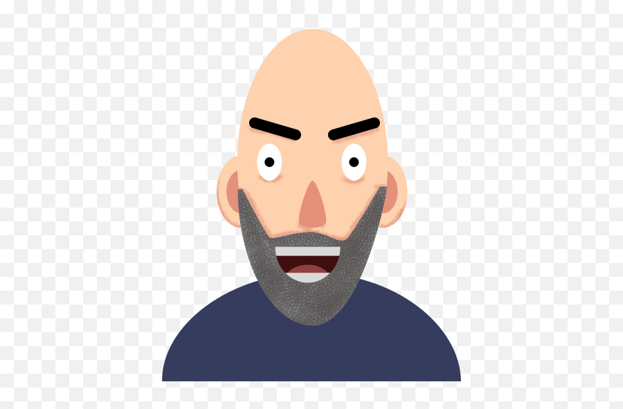Bald Man Emoji - Bald Guy With Beard Cartoon,Bald Emoji