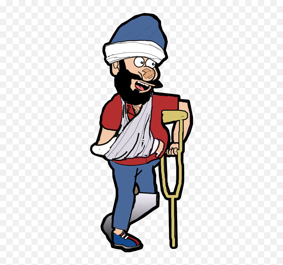 Broken Leg Cartoon Png Transparent Png - Tradesman Emoji,Broken Leg Emoji