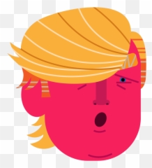 Pin - Flat Icon Donald Trump Emoji,Trump Emoticon