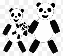 Panda Clipart Three Cartoon Panda - Cartoon Emoji,Panda Emoji Keyboard