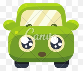 Green Car Emoji - Cartoon Cute