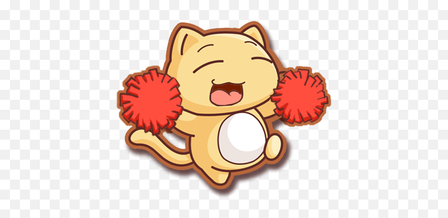 Cheerleader Cheer Cheerleading Cat - Happy Cartoon Cat Png Emoji,Cheerleader Emoji