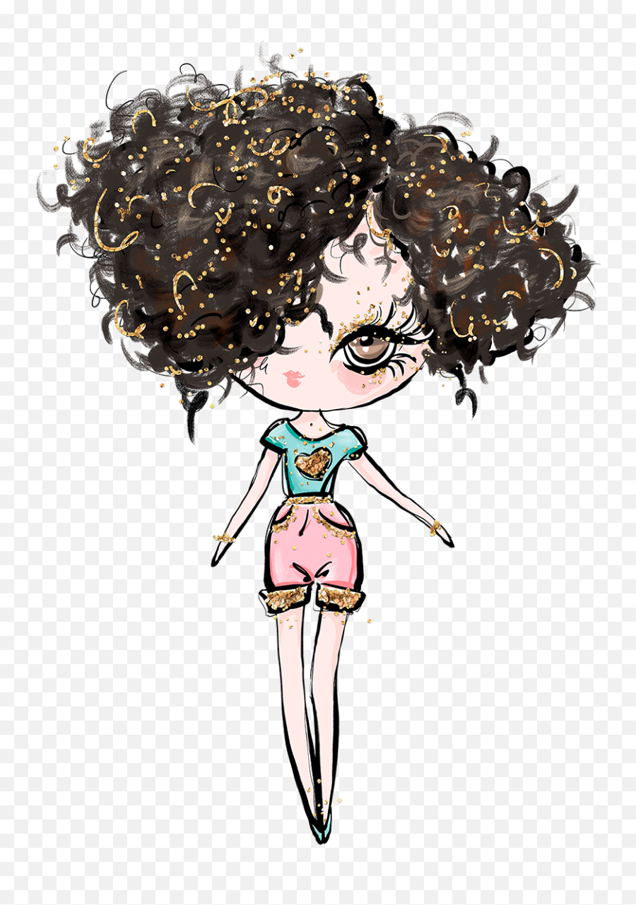 Girl Personality Curly Hair Weave - Cute Curly Girl Stickers For Whatsapp Emoji,Curly Hair Emoji