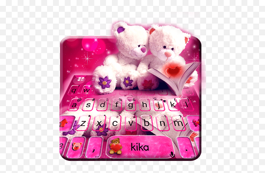 Lovely Teddy Keyboard Theme 1 - Cute Love Teddy Bear Emoji,Samsung S9 Emoji Keyboard