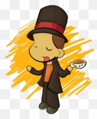 Professor Layton With Some Tea - Drawing Emoji