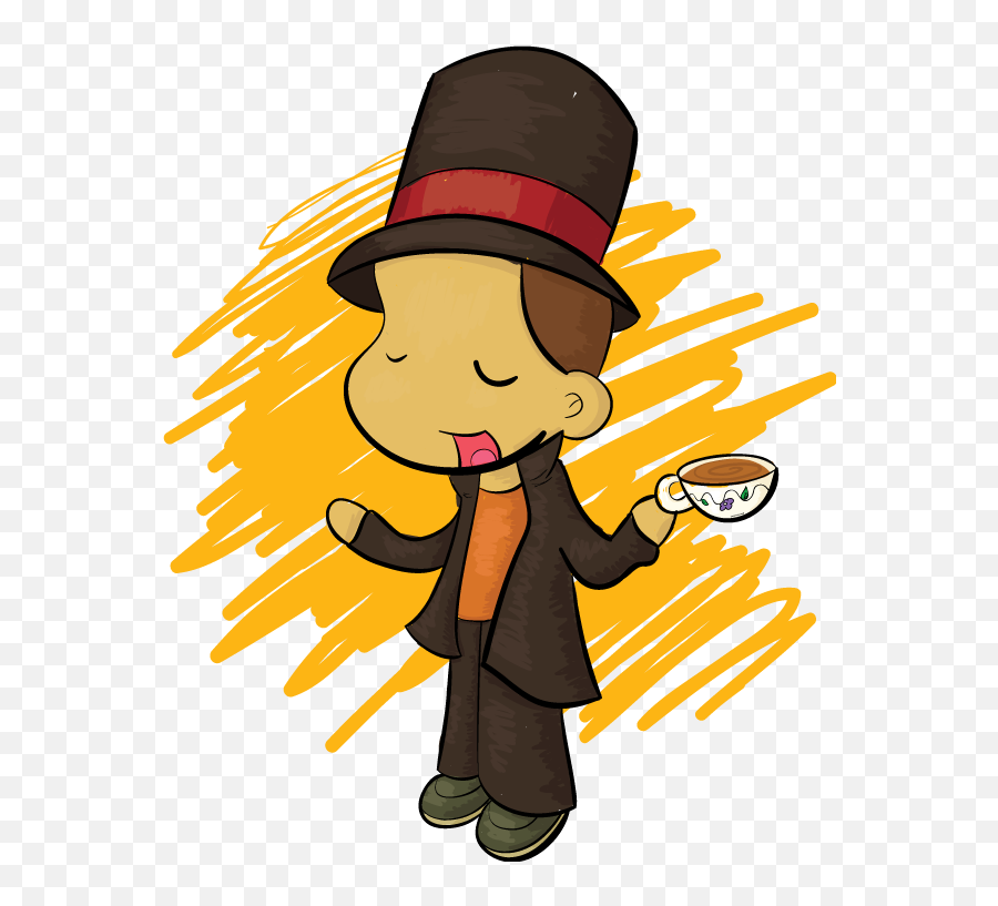 Professor Layton With Some Tea - Drawing Emoji,Shivering Emoji