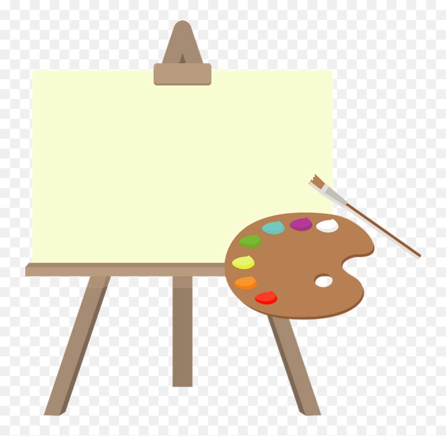 Easel And Paint Palette Clipart - Paper Emoji,Easel Emoji - free ...