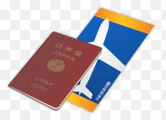 Passport and plane ticket clipart Free download transparent - Emoji
