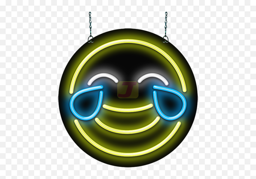 Face With Tears Of Joy Emoji Neon Sign - Circle,Joy Emoji
