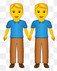 Two Men Holding Hands - Cartoon Emoji