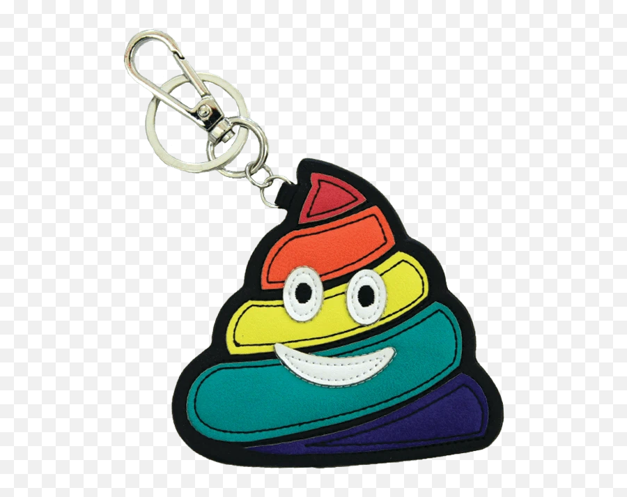 Rainbow Poop Emoji Keychain - Cartoon,Chain Emoji