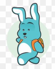 Bunny Cartoon Logo School Bagpack - Lapin Logo Png Emoji,Cookie Emoji