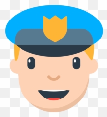 Police Officer Emoji - Police Officer Cartoon Face,Cop Emoji