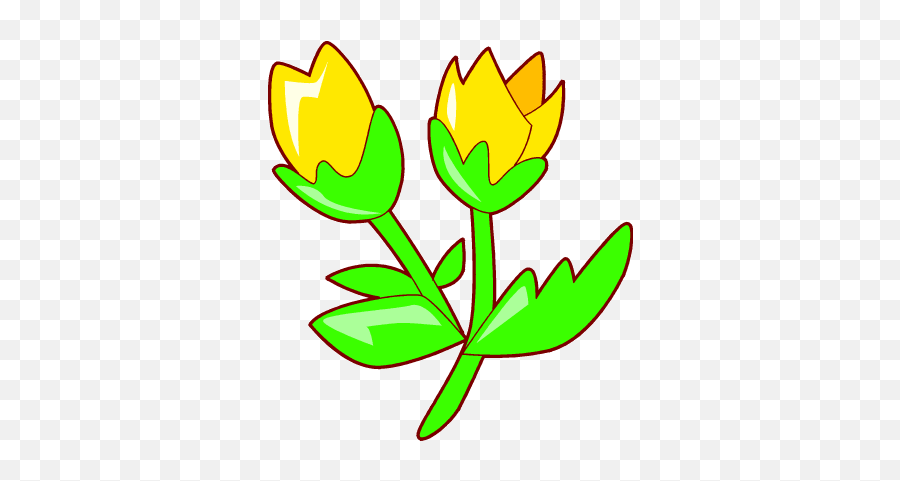 Yellow Tulip Clipart 2 - Clipartix Clipart Cartoon Gif Tulip Emoji,Yellow Flower Emoji