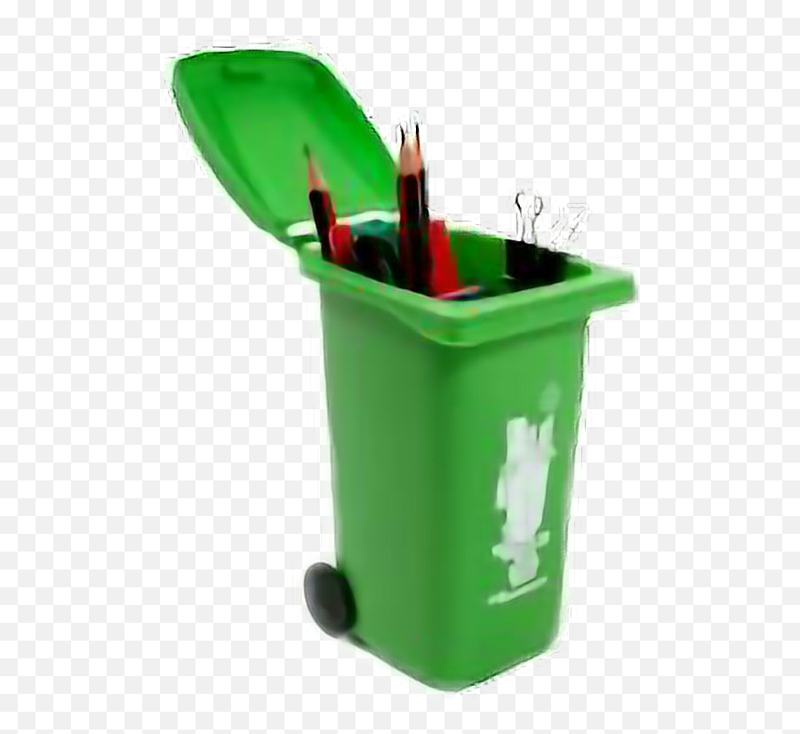 Green Garbagecan - Çöp Kutusu Kalemlik Emoji,Garbage Can Emoji