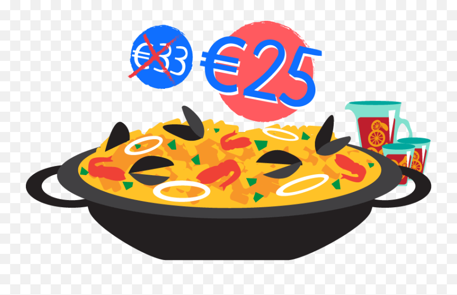 Dish Clipart Vegetable Dish Dish - Menu Paella Barcellona Emoji,Paella Emoji