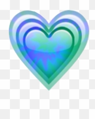 Heart Hearts Blue Green Emoji Sticker - Emoji Heart Apple Png,Tie Dye Emoji
