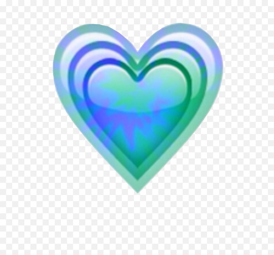Heart Hearts Blue Green Emoji Sticker - Emoji Heart Apple Png,Tie Dye Emoji