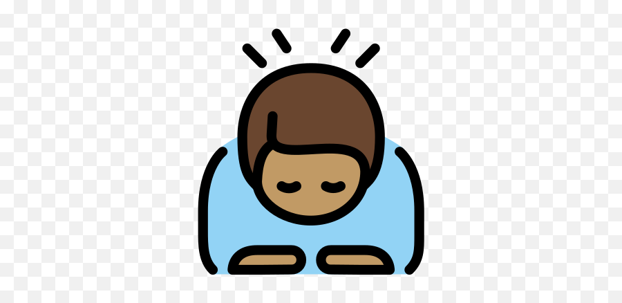 Medium Skin Tone Emoji - Bowing Man Clipart,Sleeping Baby Emoji