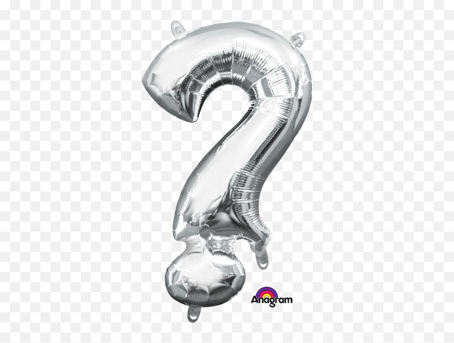 16 Inch Silver Question Mark Symbol Balloon - Anagram Balloons Emoji,Question Mark Emoji Png