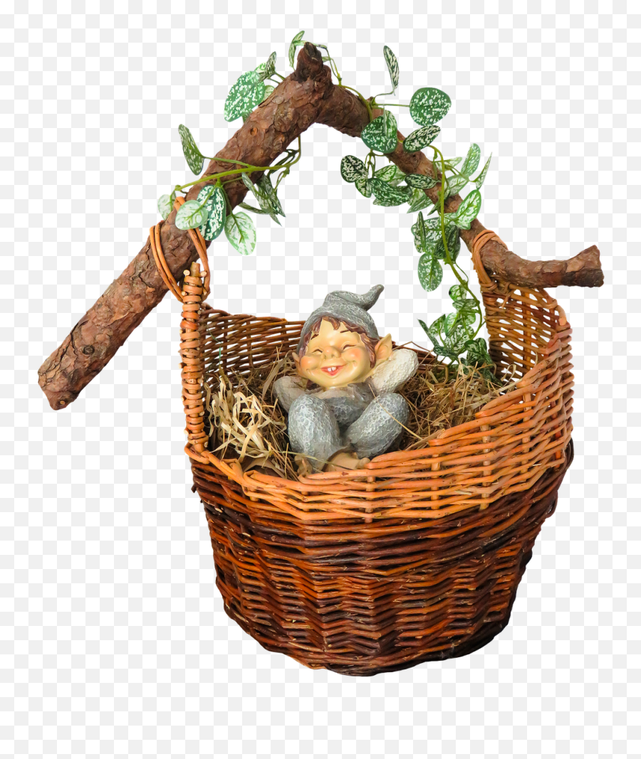 Emotions Relaxation Basket Dwarf Gnome - Flower Emoji,Walking Emoticons
