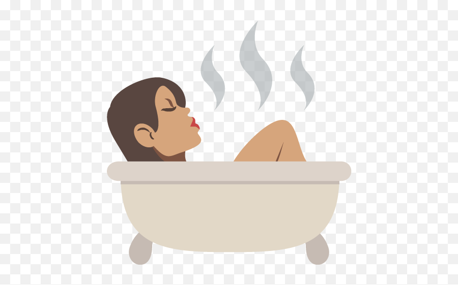 Bath Medium Skin Tone Emoji Emoticon - Bathtub Girl Emoji,Comfort Emoji