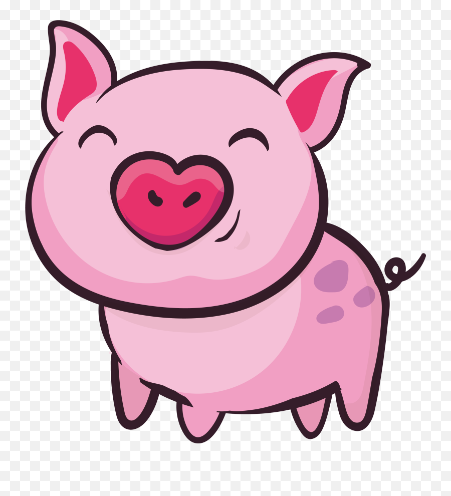 Cute Pig Clipart Png - Transparent Background Pig Clipart Png Emoji,Emoji Leaf And Pig