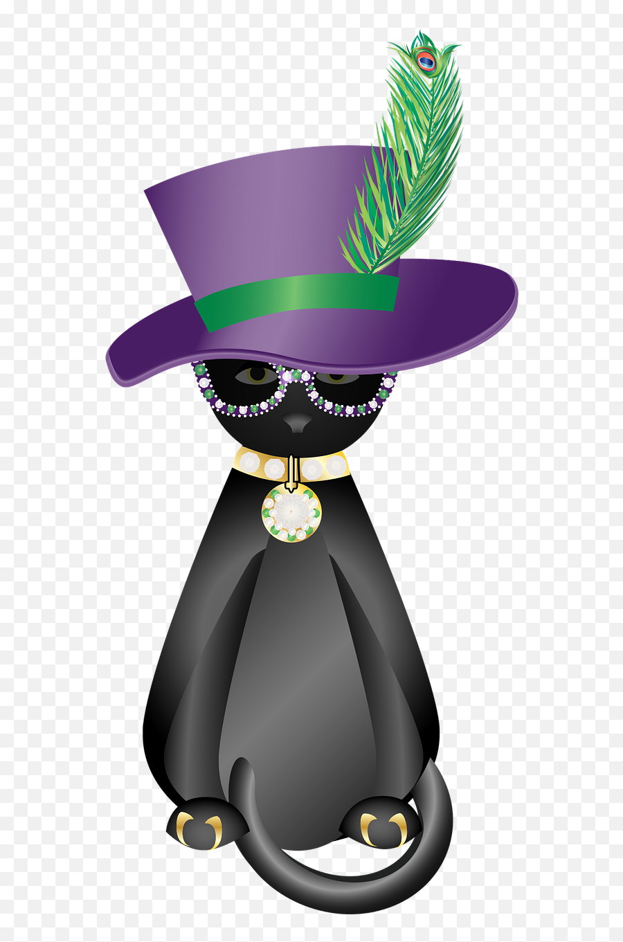 Download Free Photo Of Graphic Pimp Cat Black Cat Pimp - Cat Mardi Gras Clip Art Emoji,Mardi Gras Emoji