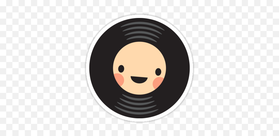 Kawai Lp Vinyl Record Sticker Sticker - Happy Emoji,Vinyl Record Emoji