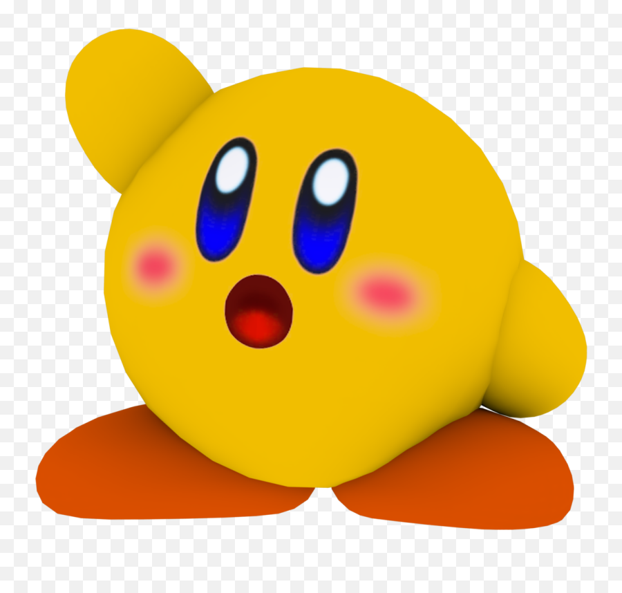 Tumblr - Yellow Kirby Emoji,Worry Emoticon