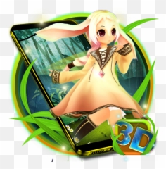 Cute Bunny Girl Forest 3d - Cartoon Emoji,Bunny Girl Emoji