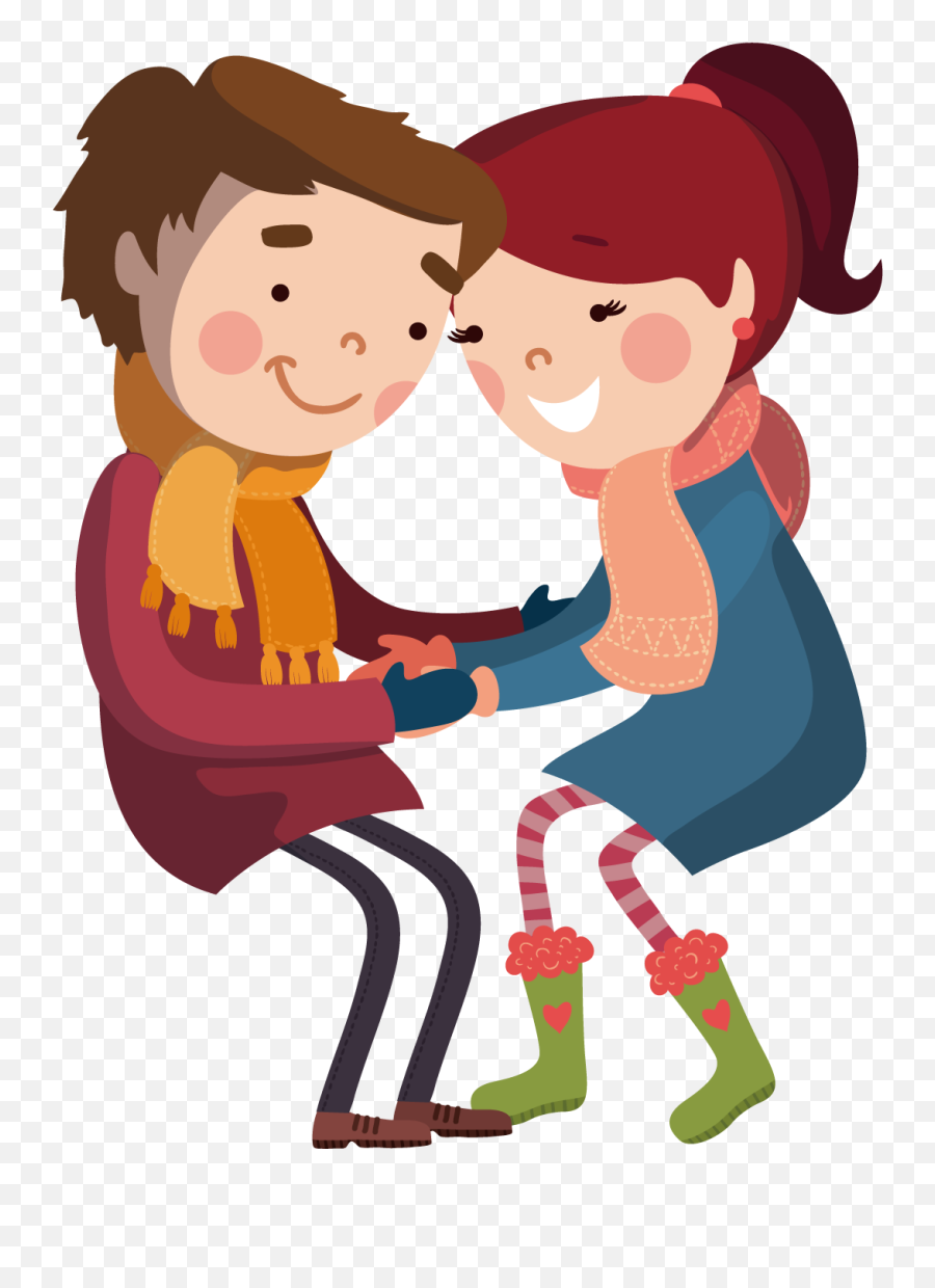 Cute Couple Png - Couple On A Bench Cartoon Emoji,Hug Emoji Samsung