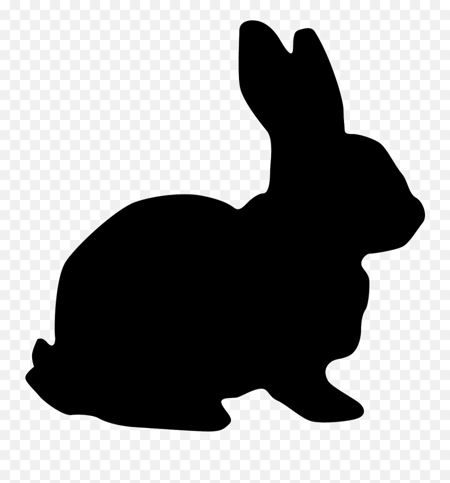 Rabbit Bunny Easter Black Silhouette - Black Bunny Clip Art Emoji,Rabbit Egg Emoji